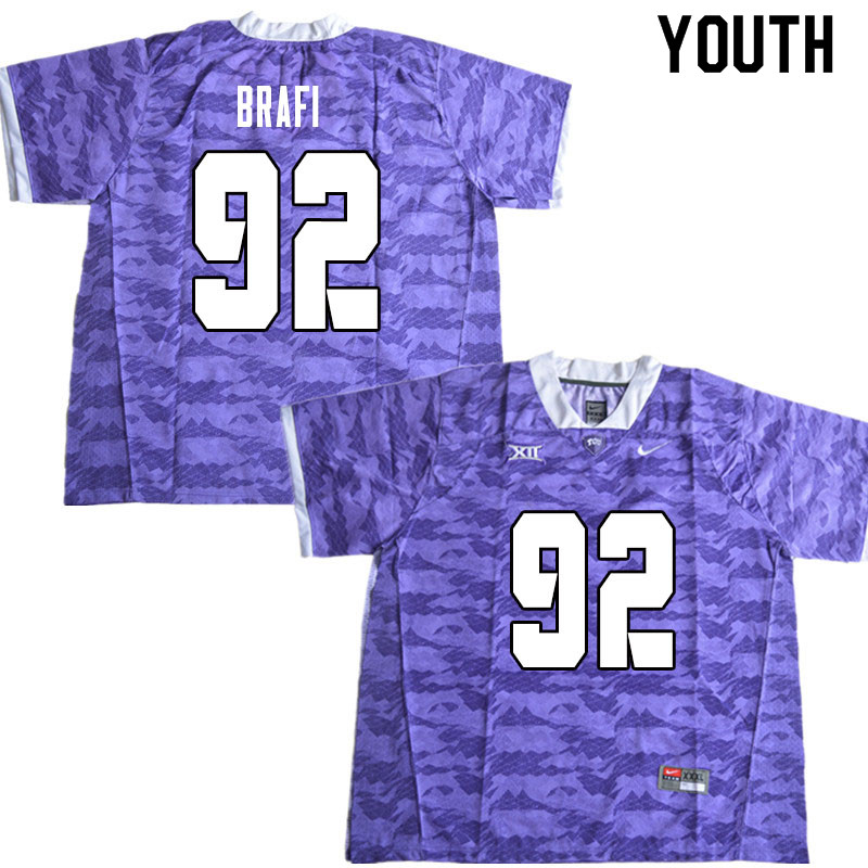 Youth #92 Benedict Brafi TCU Horned Frogs College Football Jerseys Sale-Limited Purple - Click Image to Close